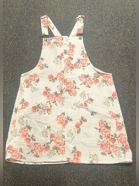 Shabby Chic Cream Floral Overall Dress